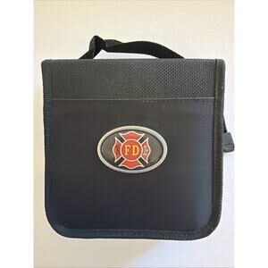 Leeds CD Case New Fire Department FD Maltese Cross Emblem 14 Pocket Empty Media